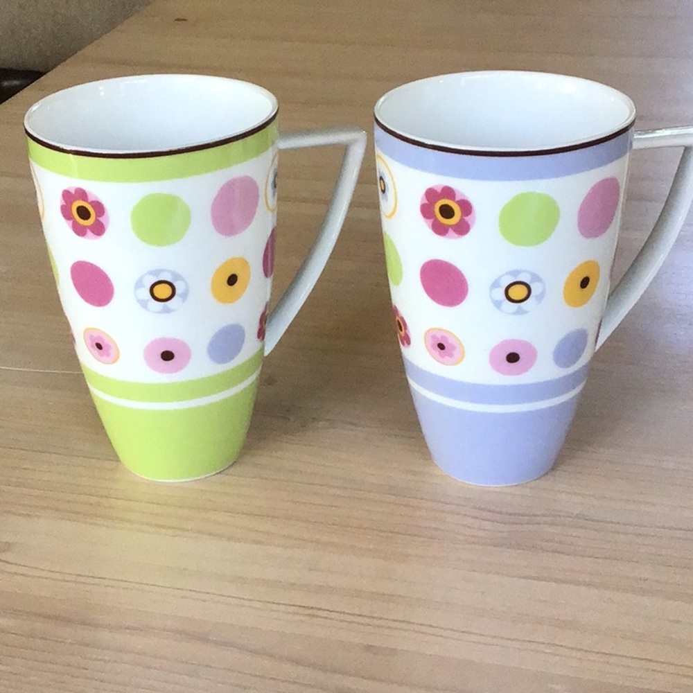 Mugs 2 Evil Eye Porcelain Greek Greece Cups Cheerful Bright